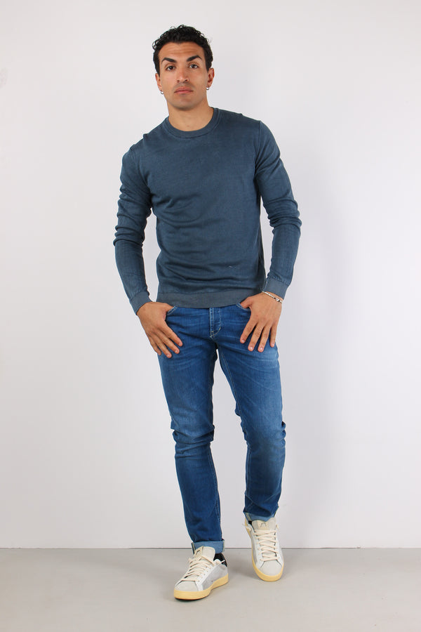 Girocollo Basico Cotone Night Blue-2