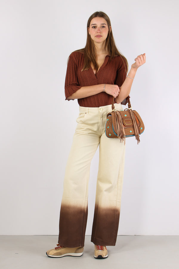 Pantalone Sfumato Gamba Dritta Bianco Safari