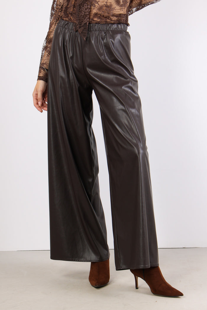 Pantalone Scampanato Ecopelle Moro-2