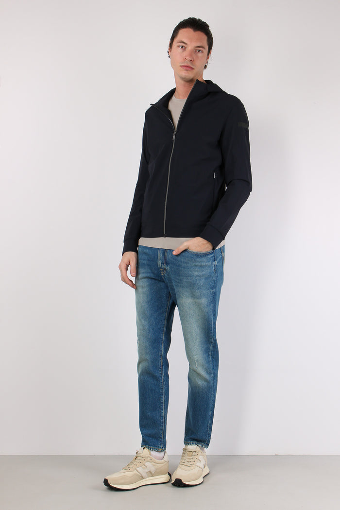 Giubbotto Lycra Cappuccio Blue-3