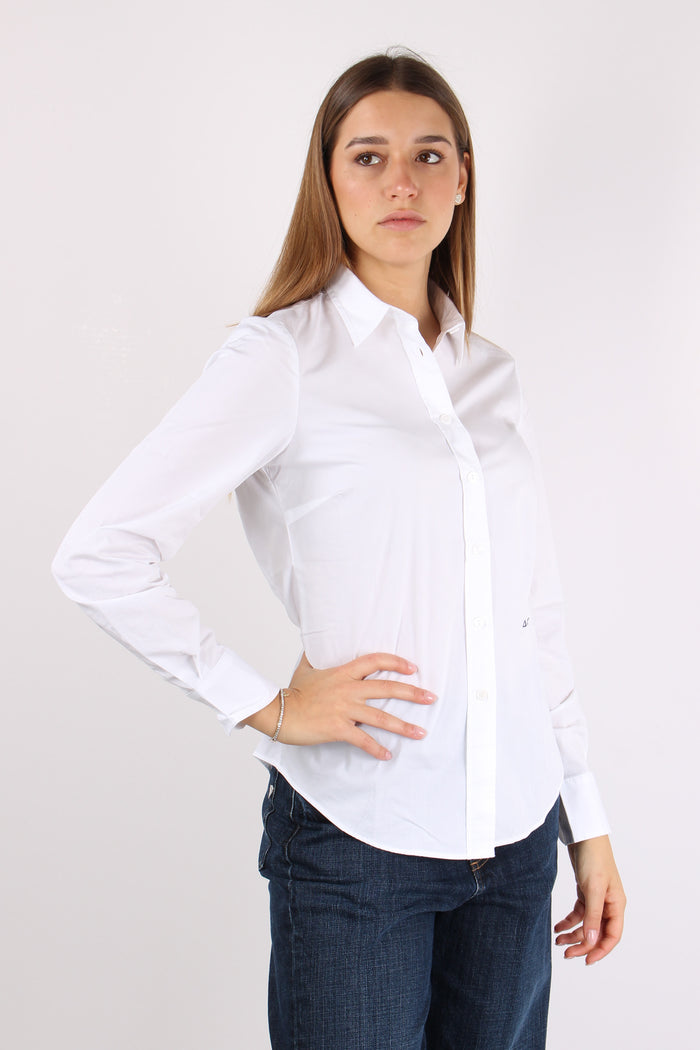 Camicia Slim Cotone Bianco-7