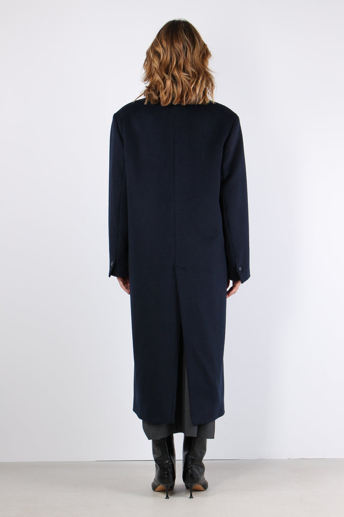Cappotto Lungo Monopetto Dark Blue-3