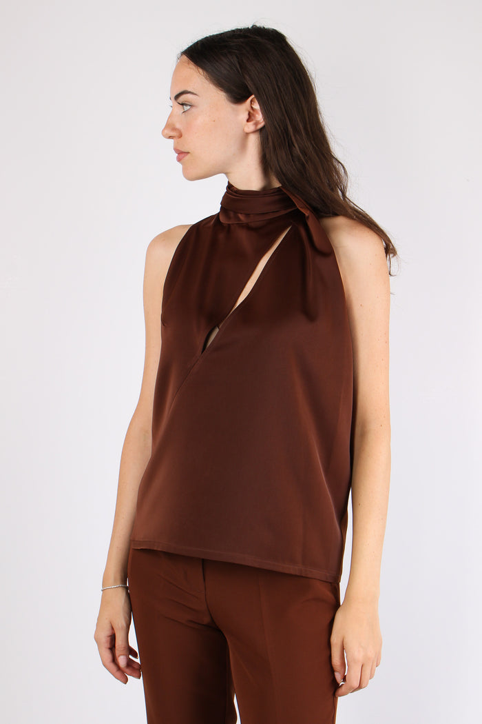 Blusa Smanicata Sottogiacca Brown-9