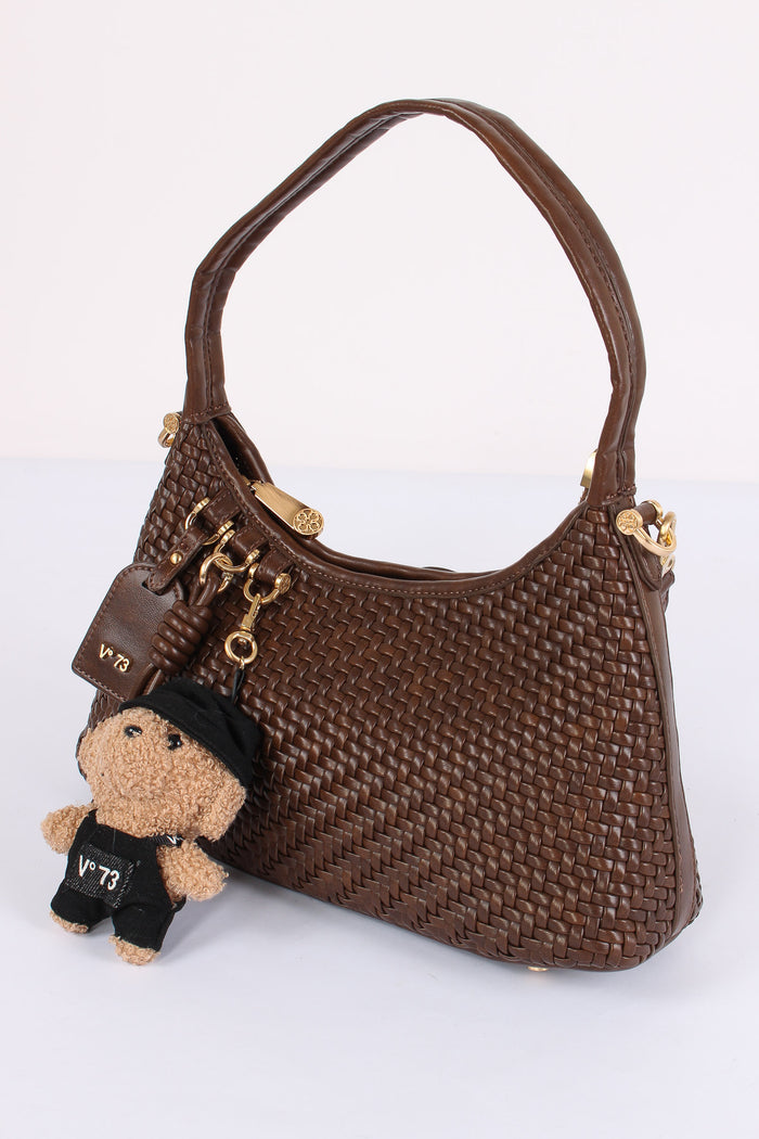 Zelda Pochette Intreccio Ecopelle Moro-5