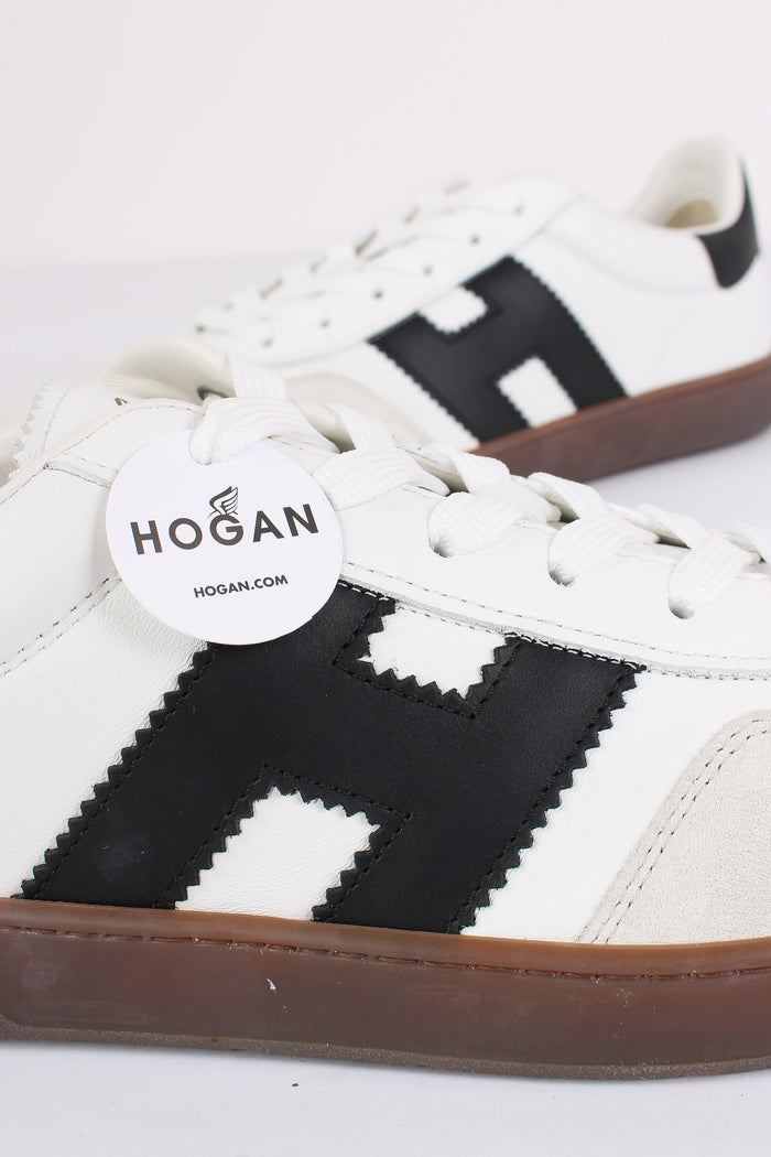 Sneaker Inserto Camoscio Bianco/nero-4