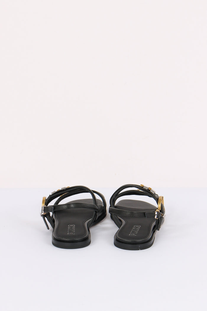 Sandalo Fibbia Borchie Black-3