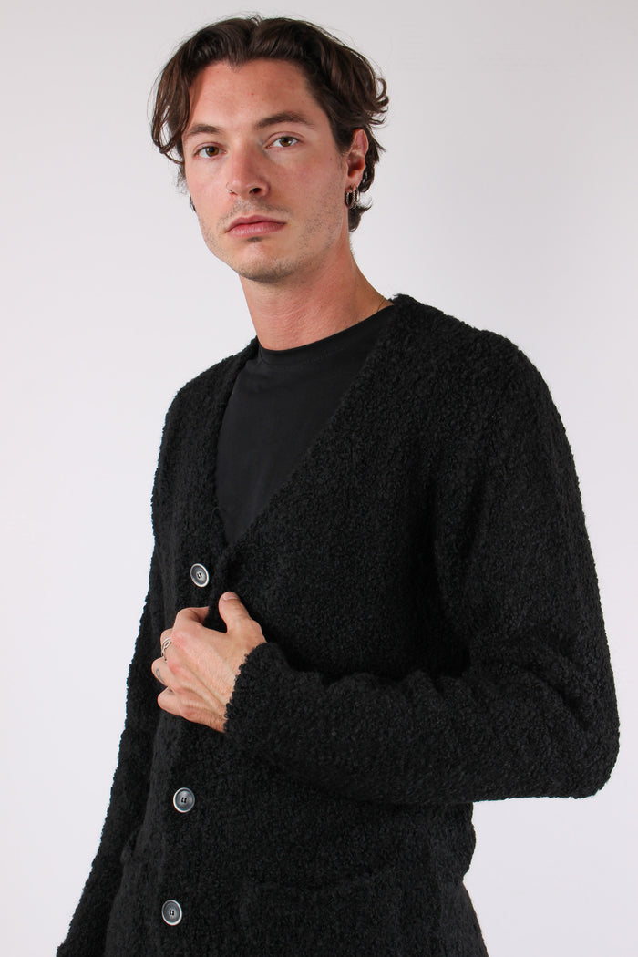 Cardigan Over Bottoni Nero-5