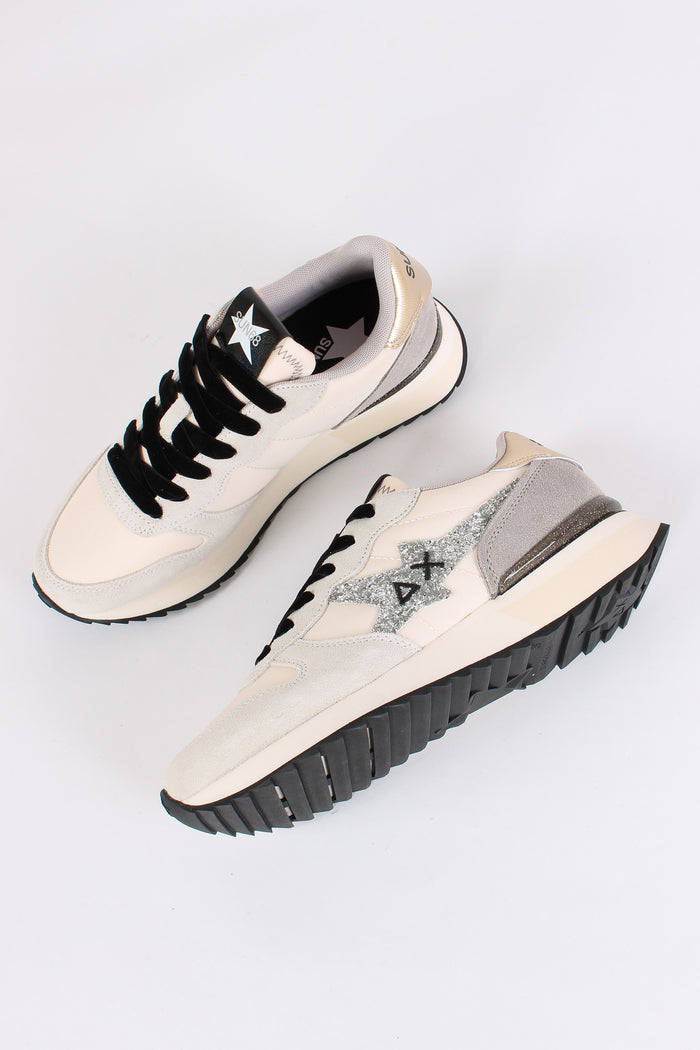 Sneaker Stargirl Glitter Logo Bianco-3