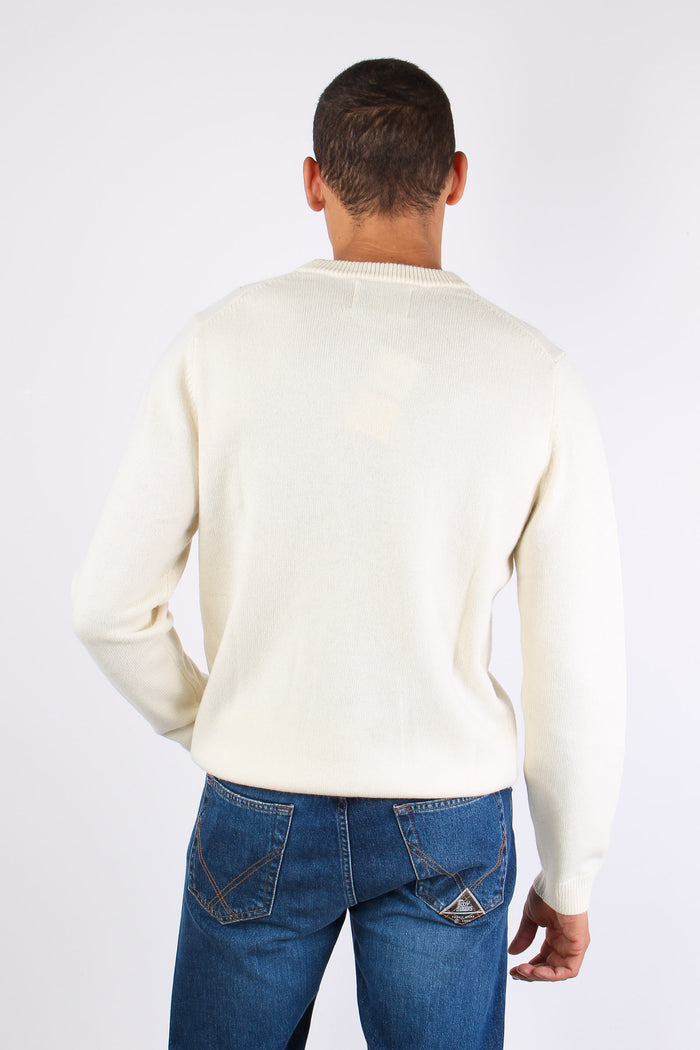 Maglia Logo Ricamo Laterale Bianco-4