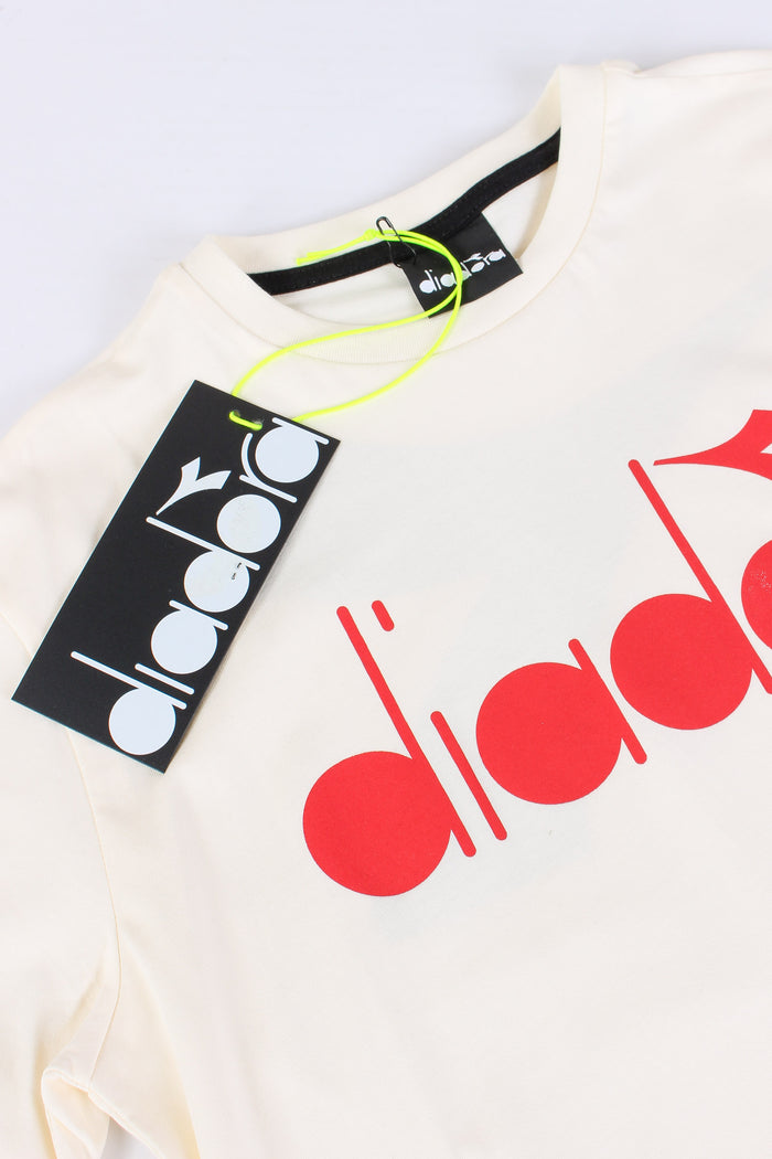 T-shirt Cotone Logo Crema-3