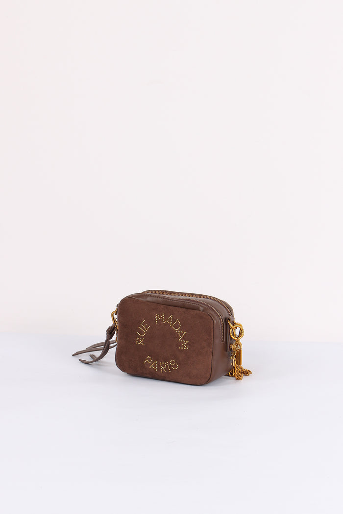 Camera Bag Logo Borchie Suede Brown-6