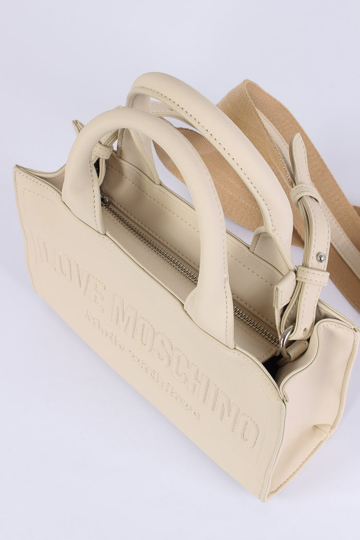 Mini Shopping Rigida Lettering Avorio-6