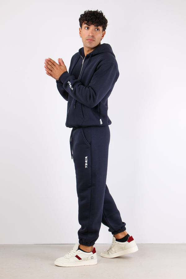 Pantalone Felpa Logo Blu-2