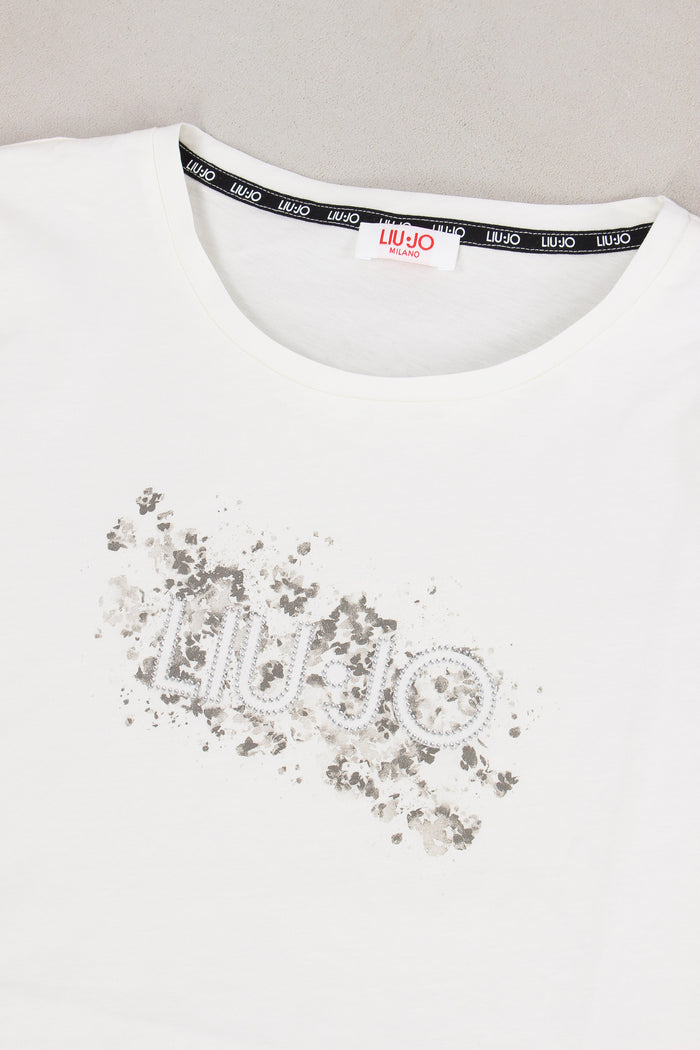 T-shirt M/l Stampa Scritta Bianco Lana/macchia-6