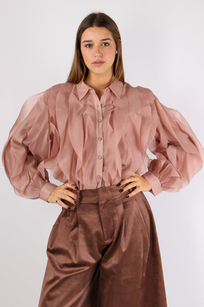 Camicia Collo Petali Cipria-5