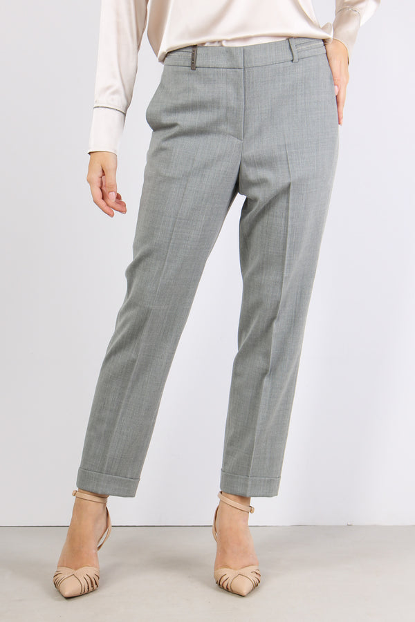 Pantalone Banda Monile Grigio-2