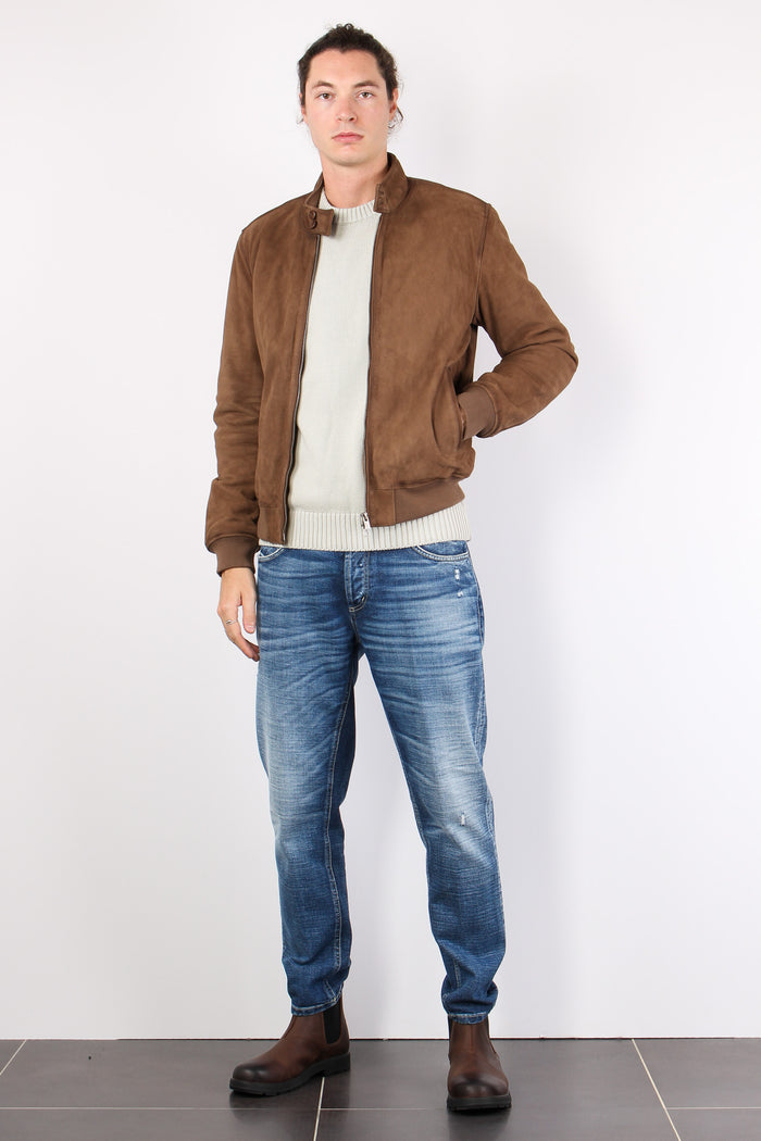 Giubbotto Bomber Scamosciato Brownish-2