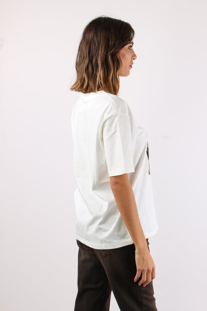 T-shirt Stampa Bassotto Bianco-6