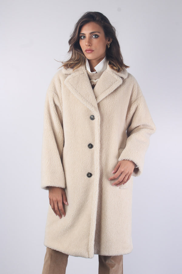 Veber Cappotto Teddy Panna