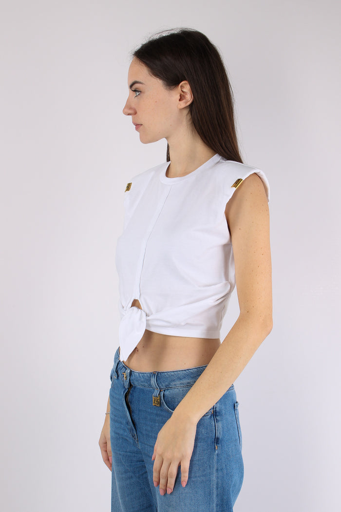 T-shirt Smanicata Nodo Gesso-8