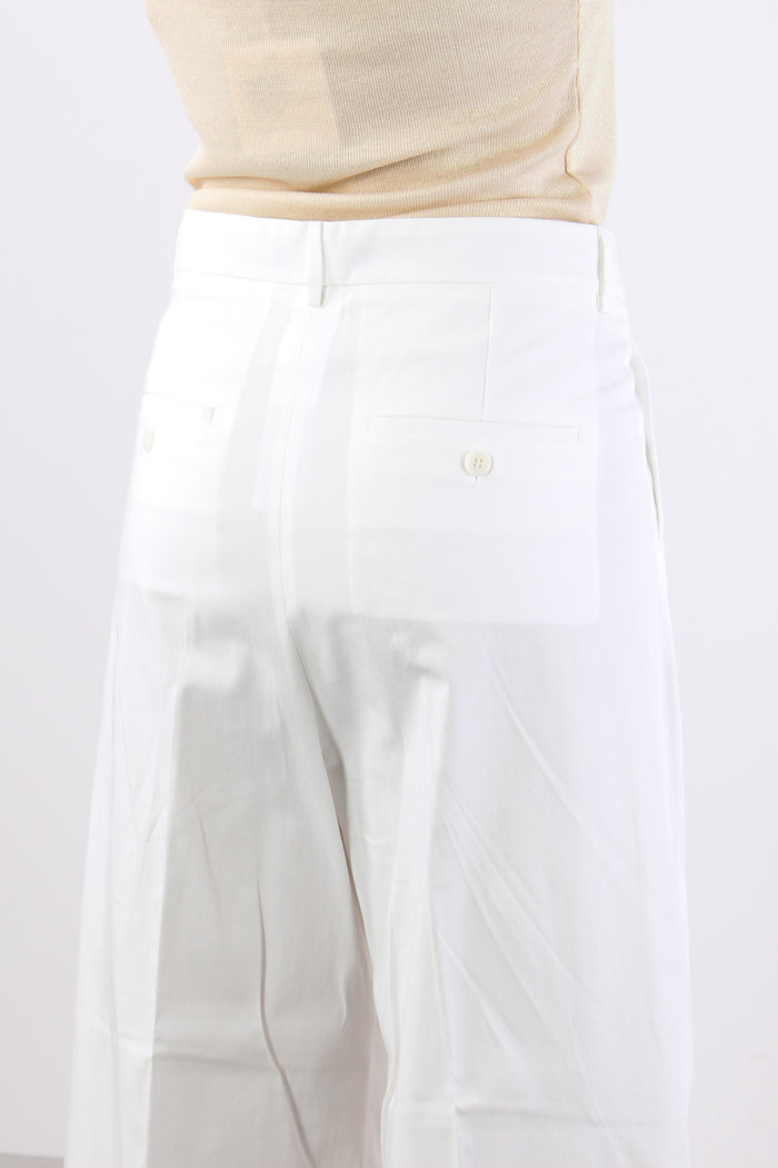 Bellico Pantalone Dritto Gabardina Off White-7