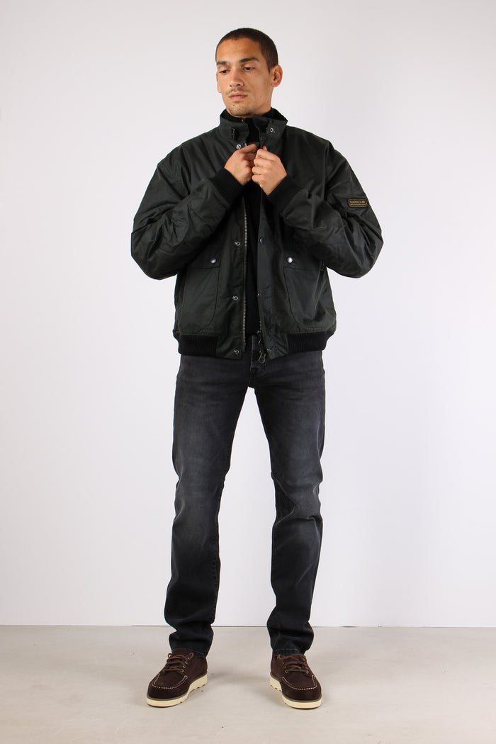 Bomber Fibbia Colletto Verde Scuro-5