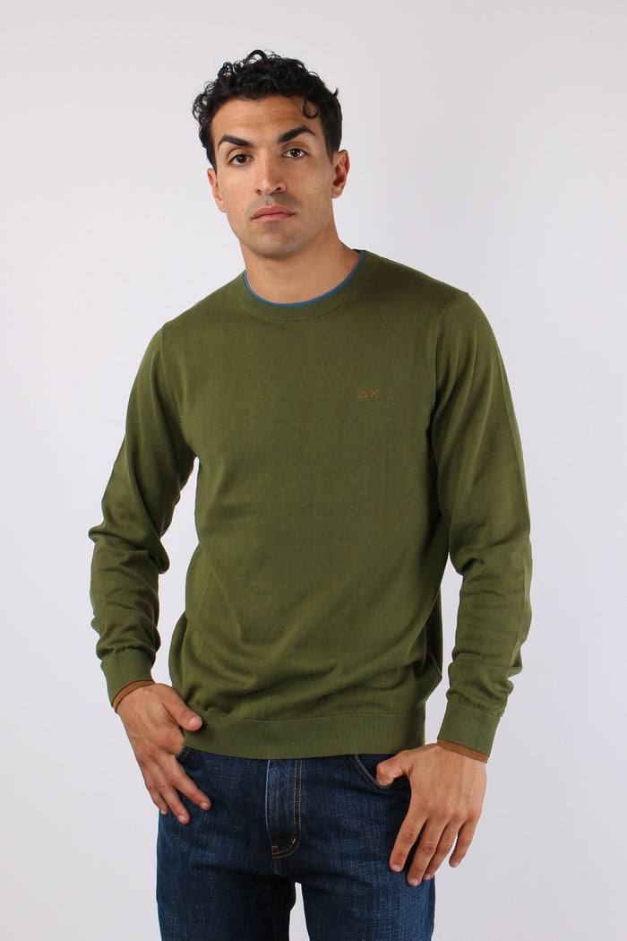 Maglia Collo Contrasto Verde-2