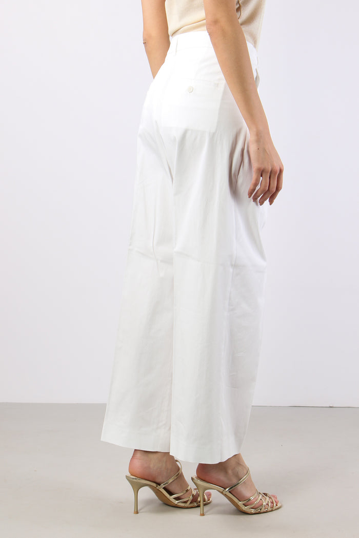 Bellico Pantalone Dritto Gabardina Off White-6