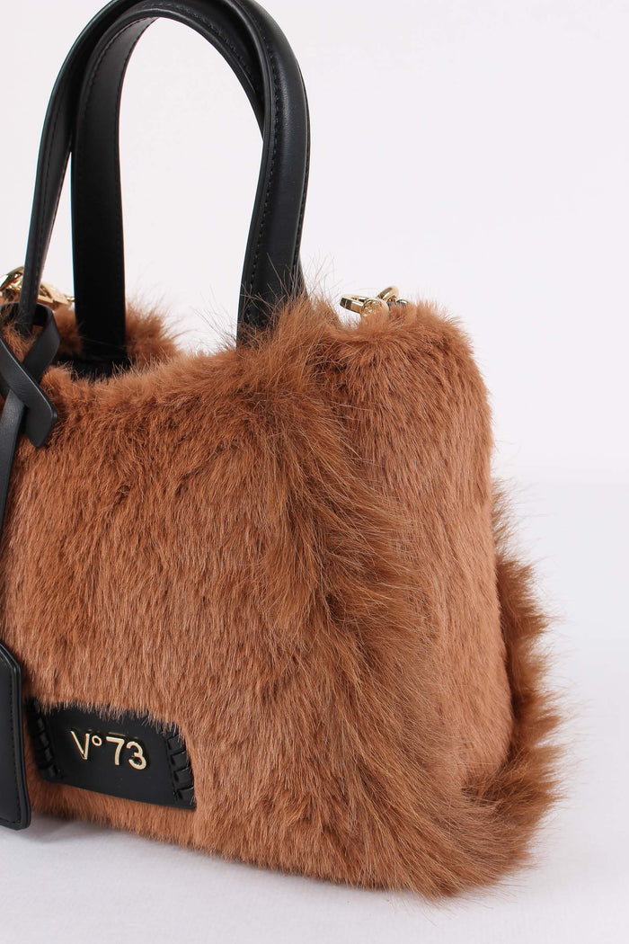 Smeraldo Mini Shopping Ecopeliccia Cannella/nero-6