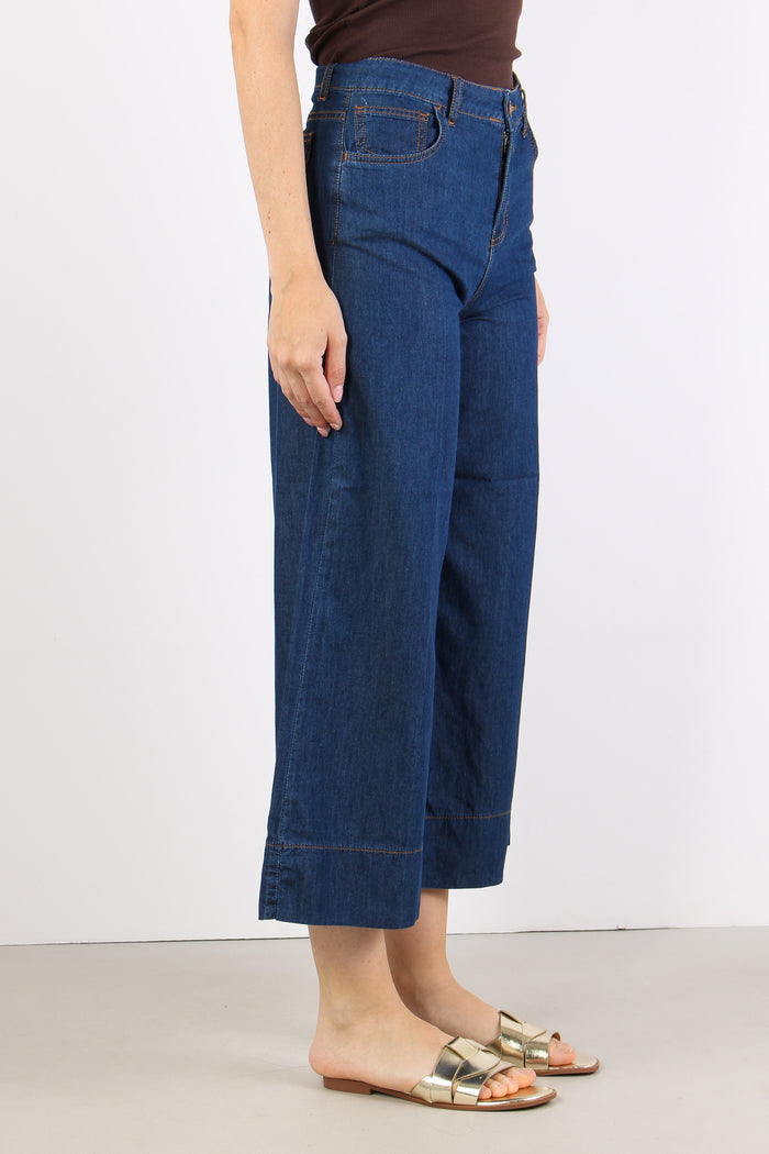 Denim Cropped Impunture Contra Denim-7
