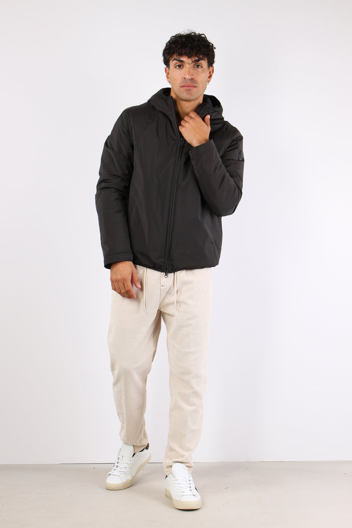 Bomber Ovatta Cappuccio Nero-5