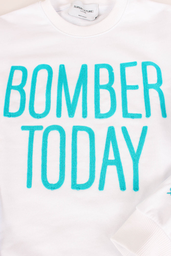 Felpa Ricamo Bomber White-4