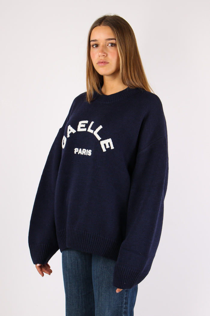 Pullover Logo College Blu-5