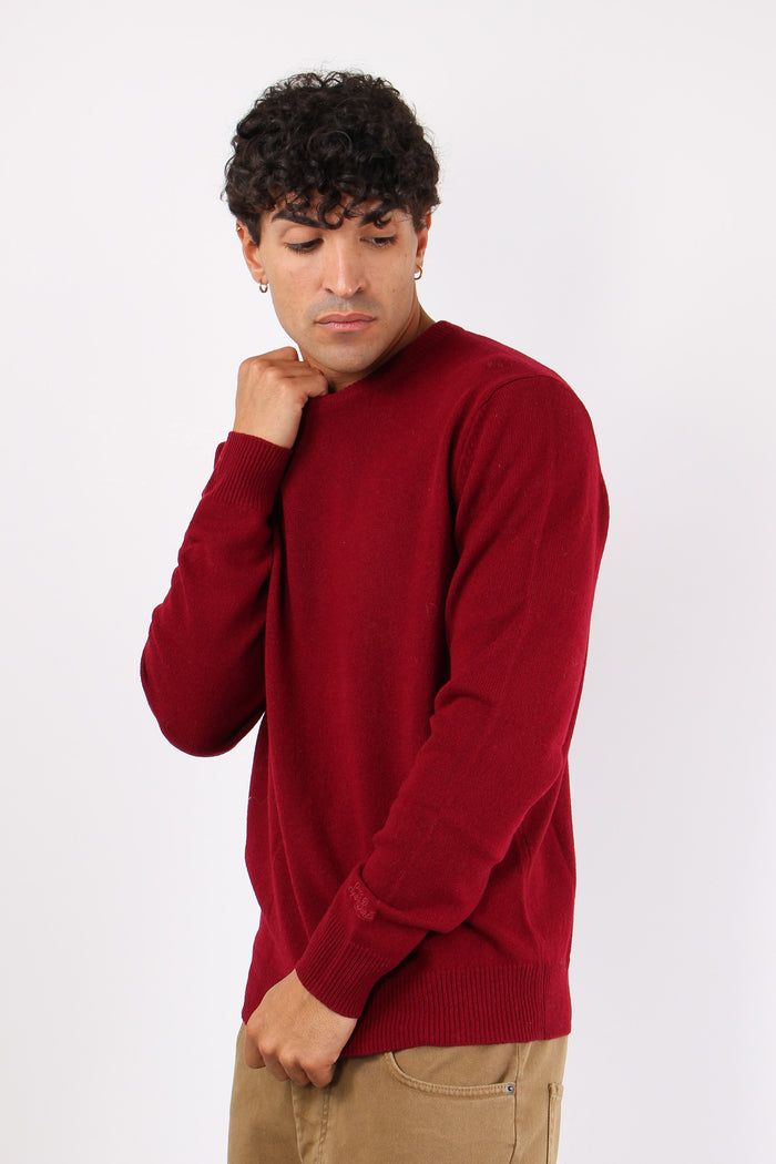 Girocollo Lambswool Bordeaux-5
