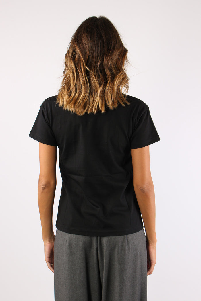 T-shirt Cotone Maxi Paillettes Nero-4