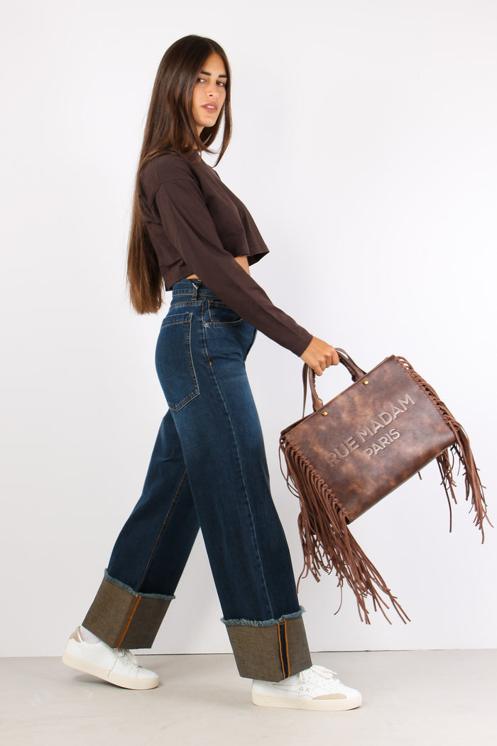 Denim Risvolto Maxi Tasche Die Denim-5