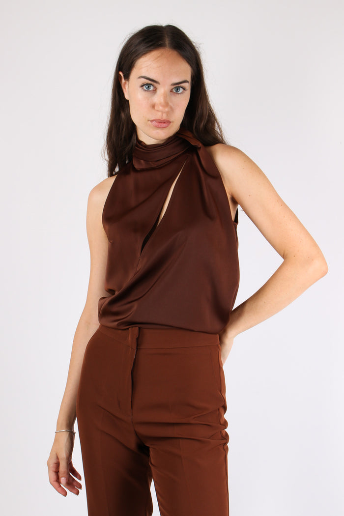 Blusa Smanicata Sottogiacca Brown-3
