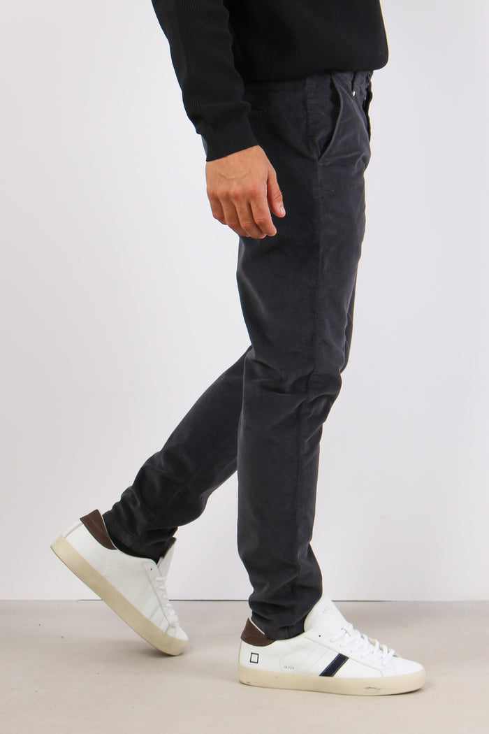 Chino Basico Velluto Liscio Asfalto-5