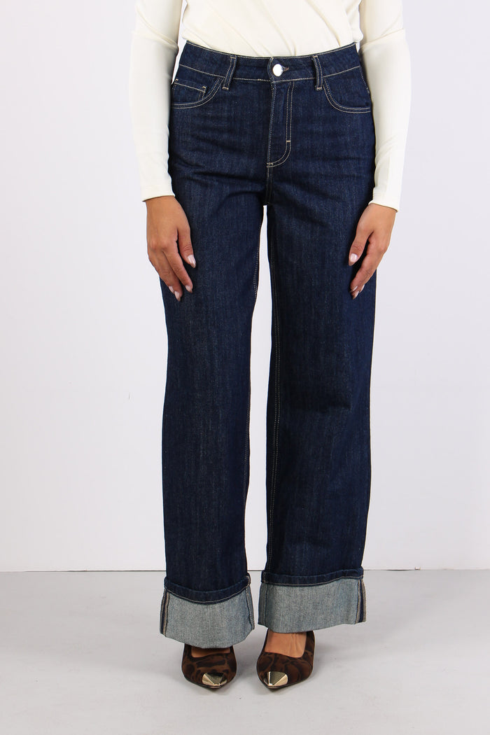 Denim Regular Risvolto Denim Blu-2