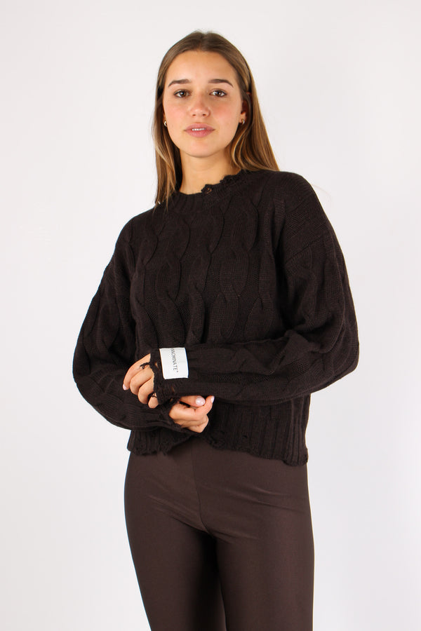 Maglia Treccia Rotture Moro-2