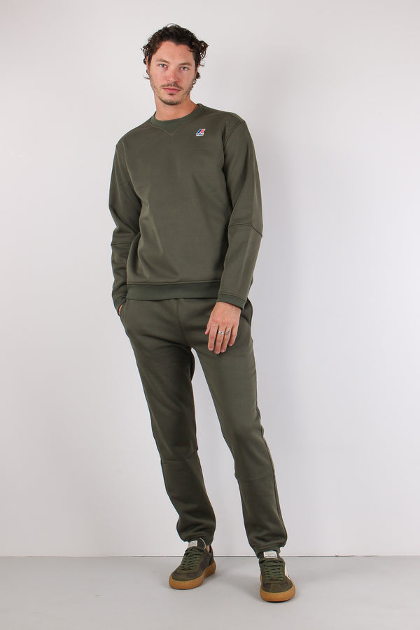 Felpa Girocollo Cotone Green Blackish-2