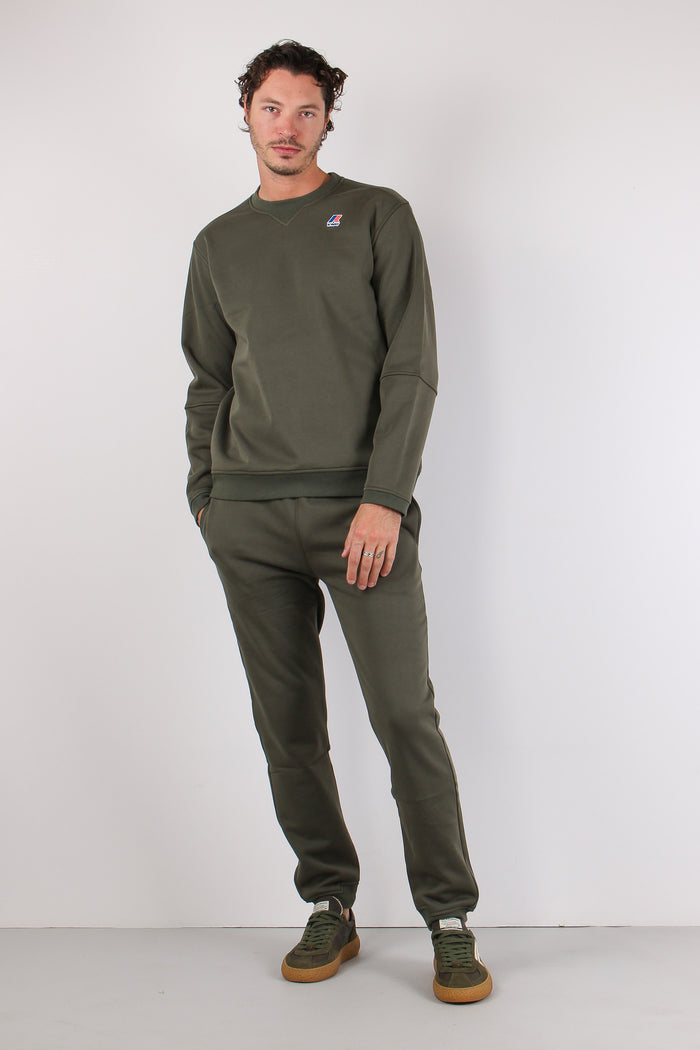 Felpa Girocollo Cotone Green Blackish-2