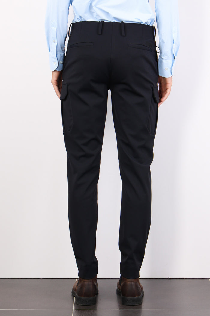 Pantalone Cargo Tessuto Tecnic Blue/black-3