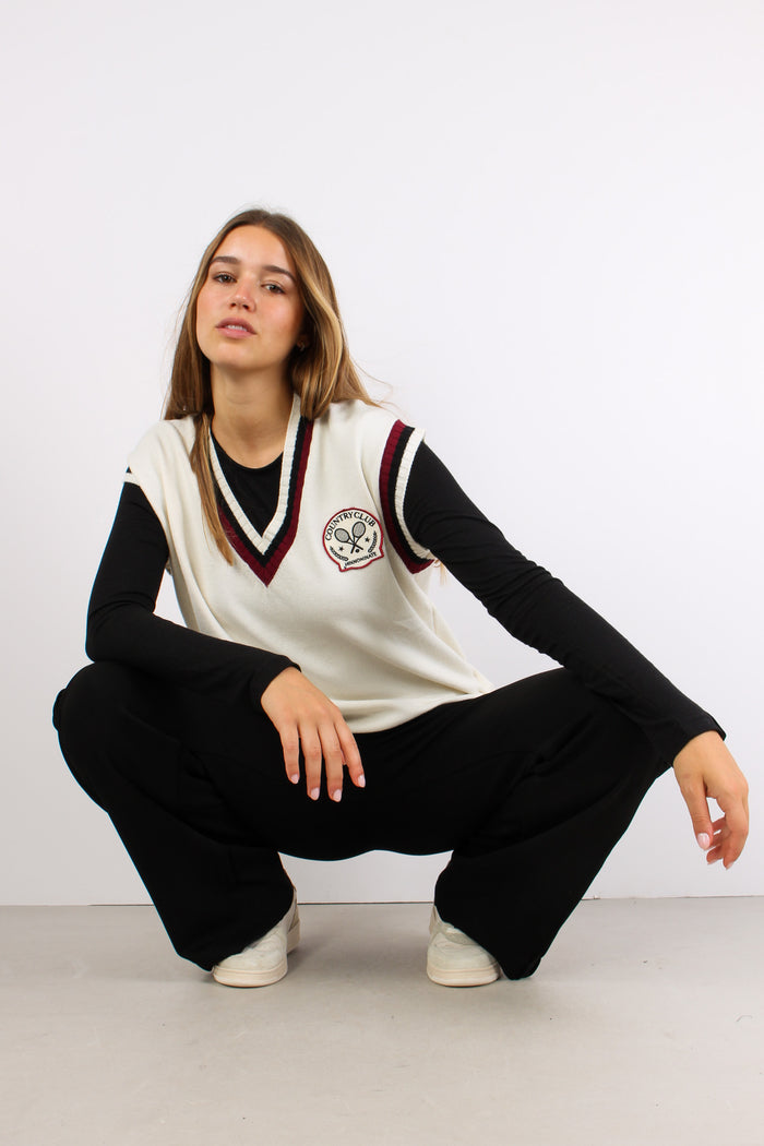 Gilet Patch Tennis Bianco Burro-6