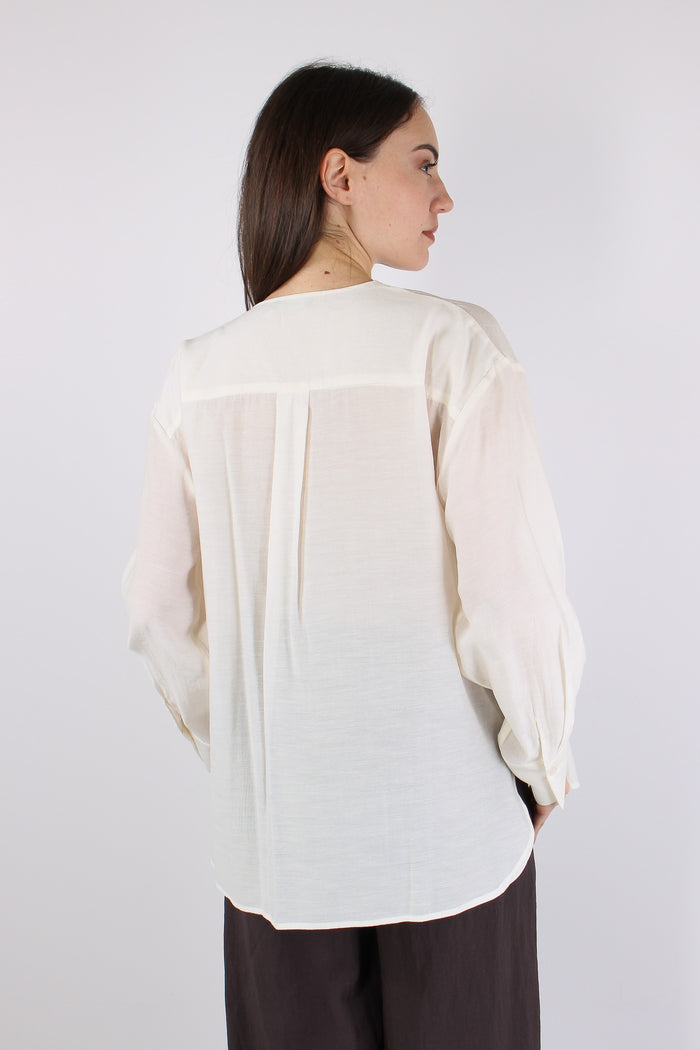 Blusa Scavo V Rouge Bianco-5