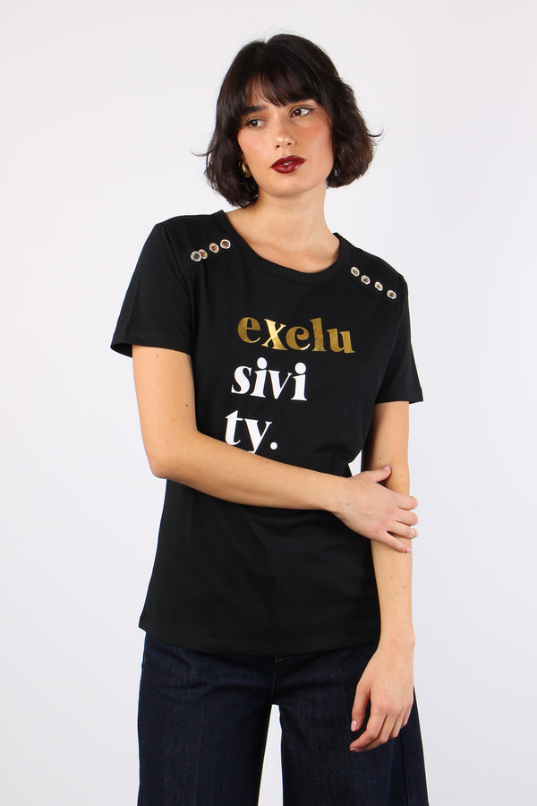 Rossana T-shirt Stampa Black-2