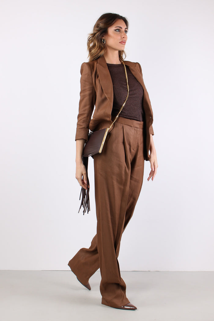 Pantalone Misto Lino Cuoio-3