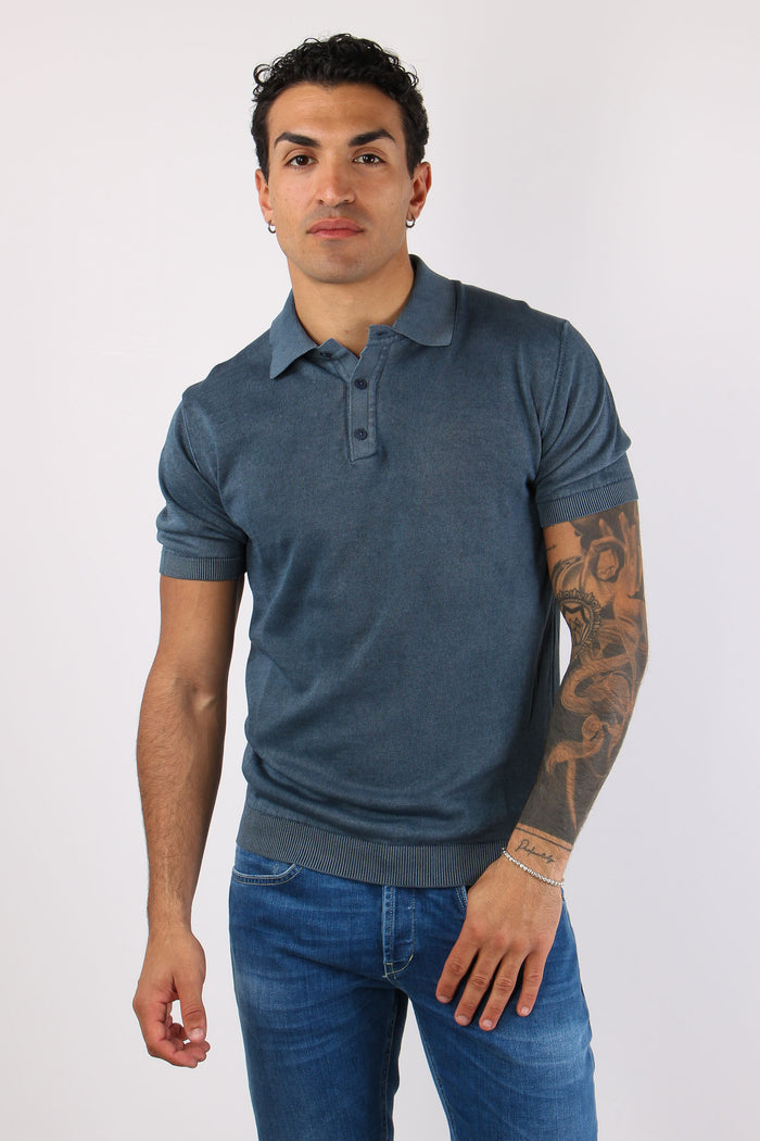 Polo Manica Corta Cotone Night Blue