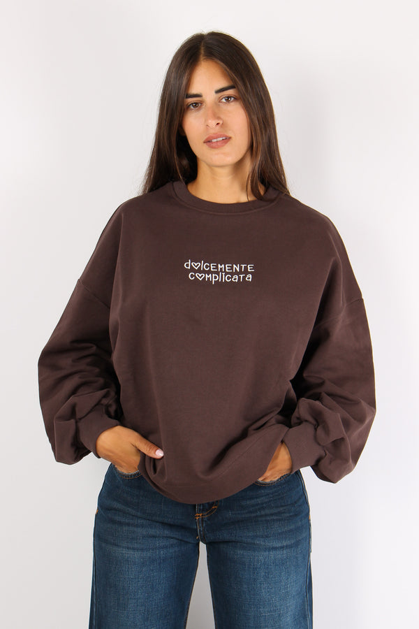 Felpa Cotone Dolcemente Compli Moro-2