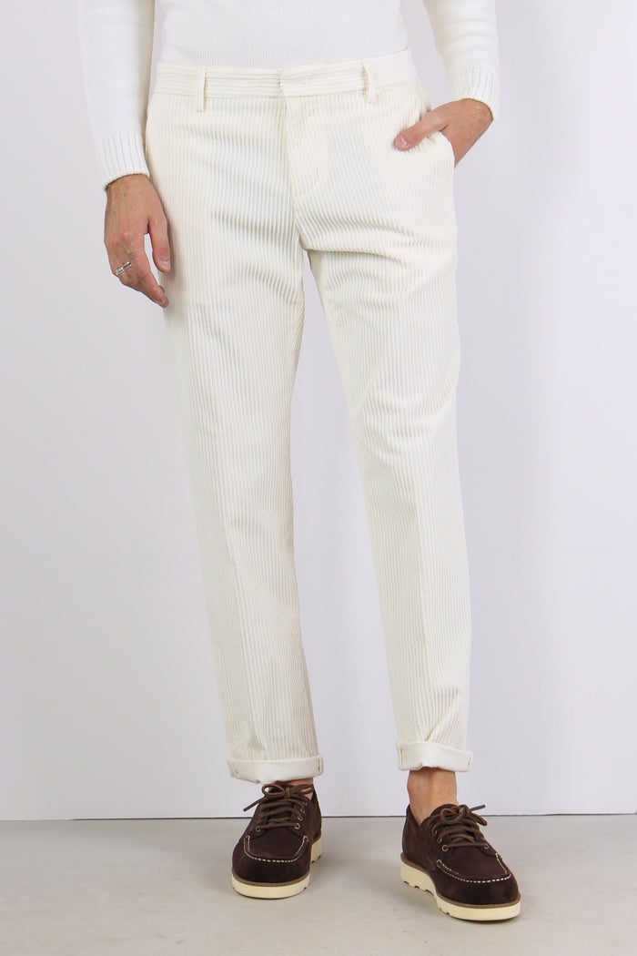 Gaubert Pantalone Velluto Rocc Panna-2